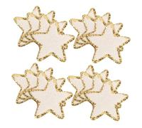 Angoily 16 Pièces Lot de Patchs Étoile Autocollants Brodés avec Bordure Pailletée Dorée Écussons Branches Durables pour Vêtements Sacs et Jeans Faciles à Appliquer sans Couture