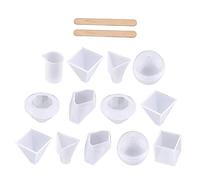 Angoily 18 Pcs Kit de Moules Silicone pour Diy Créatif Incluant Tasses à Mesurer et Bâtonnets de Mélange Moulage Durable pour Décorations Artisanales