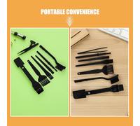 Angoily 2 Ensembles Brosse Anti-poussière Statique Kit De Nettoyage Électronique Mini Pinceau De Nettoyage Accessoires De Clavier Brosse à Poussière D'objectif Black