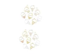 Angoily 2 Ensembles Diy Uv Adhesive Metal Mixed Style Pendants Charms Pour Or Or K 9 Pièces * 2