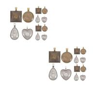 Angoily 2 Ensembles Set Pendentifs Alliage avec Trays à Motif Unique pour Fabrication de Bijoux Diy Accessoires pour Photos et Charms
