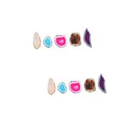 Angoily 2 Ensembles Tranches Agate Naturelle Décoratives Pour Diy Bijoux Accessoires Pour Création De Pendentifs Coloris Variés Et Formes Aléatoires 5 Pièces * 2
