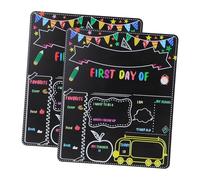 Angoily 2 Pièces accessoire photo pour la maternelle mini tableau signe de retour des enfants premier conseil de maternelle tableau de fournitures pour enfants photo du premier jour Black