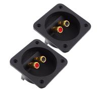 Angoily 2 pièces Boîte à Haut Parleur Connecteurs à Ressort à Pousser Bornier de Caisse de Caisson de Basses Adaptateurs pour Câbles de Haut Parleur Compatibles Stéréo Auto et