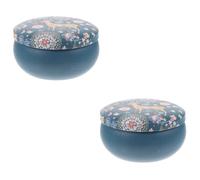 Angoily 2 Pièces Boîte de Rangement Vintage Fer Petite Boîte Ronde avec Couvercle pour Trinkets Bonbons de Stockage pour Bureau