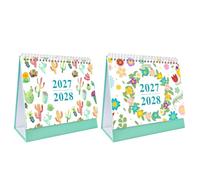 Angoily 2 Pièces Botanique Calendrier Mensuel de 2027-2028 Décoratif, | Marquage des Jours Fériés, Écriture Fluide sans Interférence, Papier, Maison et Bureau D'étude