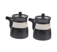 Angoily 2 Pièces Bouteilles Distributeur Céramique pour Sauce Soja et Vinaigre Set Pot pour Cuisine Maison et Restaurant