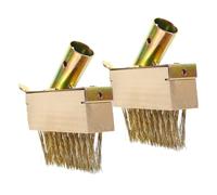 Angoily 2 Pièces Brosse à Désherbage à Fil Acier avec Manche Bois Antidérapant pour Jardin Terrasse Élimination des Mauvaises Plantes et Mousse Les Joints