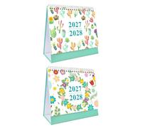 Angoily 2 Pièces Calendrier de Bureau Botanique 2027.1-2028.6, Papier,