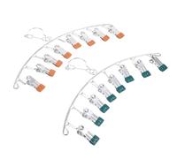Angoily 2 pièces Cintre Multi-Clip Acier Inoxydable pour Chaussettes Pince Forte Antidérapante Porte-Linge Suspendu Gain de Place Lot pour Séchage Intérieur et Extérieur