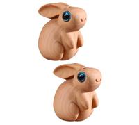Angoily 2 Pièces Cliff Cypress Jade Rabbit Pendentif Décor De Porte-clés Créatif Pendentif Breloques De Sac Décors Pendentifs Lapin Porte-clés Lapin Portable Charmes De Lapin Kaki En Bois
