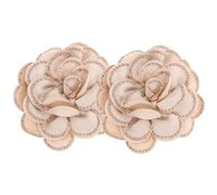 Angoily 2 Pièces Clip Chaussures Fleur Rose Amovible en Tissu Mariée | Décor Rose à Cristaux, Design Léger et Portable, pour Cérémonies D'hiver, Finition Café