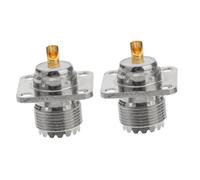 Angoily 2 pièces Connecteur Coaxial Femelle à Femelle Adaptateur Panneau Châssis Extension Câble pour Antenne UHF Faible Perte de Signal Montage Facile 2pcs