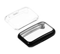 Angoily 2 pièces Coque Montre Watch Fit TPU Protection Intégrale Transparente et Noire Adaptée Montre Connectée et Antichoc