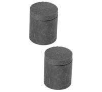 Angoily 2 Pièces Creuset Graphite avec Couvercle pour Fusion Kit Professionnel de Moulage Raffinage Or Cuivre Haute Conductivité Thermique Usage Laboratoire et Maison