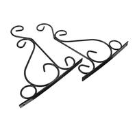 Angoily 2 pièces Crochet Mural Fer Forgé Noir Support Suspendu pour Plantes Lanternes et Décorations Extérieures Structure Triangulaire Solide Facile à Installer pour Jardin et Patio
