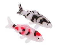 Angoily 2 Pièces Décor D'aquarium Flottant en PVC Sculpture de Poisson Koi Miniature, Accessoire Portable pour Aquarium et Décoration de Maison ou Jardin