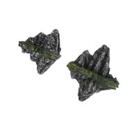 Angoily 2 Pièces Décor Flottant pour Aquarium en Résine Simulant Formations Rocheuses Naturelles, Ornement Suspendu à Faible Entretien pour Aquarium et Maison