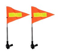 Angoily 2 Pièces Drapeau avec Sécurité Voiturette pour de Golf Orange Mât Télescopique Réglable et Design Réfléchissant Haute Visibilité Fauteuil Roulant pour Usage Extérieur