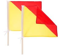 Angoily 2 Pièces Drapeau de Sécurité Commandant en Polyester Antidérapant 35x35cm pour Performances, Pavillon de Signalisation Portable pour Entraînements Militaires