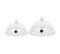 Angoily 2 Pièces Fumer Cloche Dôme Couvercle en Plastique Alimentaire Couverture pour Fumée Infuser Fumeur de Fumer Perfusion Plaques Bols