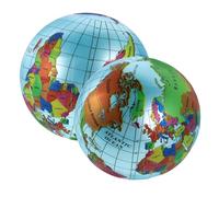 Angoily 2 pièces Globe Gonflable Éducatif pour Garçon Fille Ballon Carte Du Monde Coloré Portable Léger pour Apprentissage Géographique
