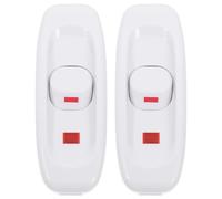 Angoily 2 pièces Interrupteur à Bascule pour Lampe avec Voyant Lumineux Commutateur Ligne Facile à Installer pour Câble de Lampe de Table et Plafonnier