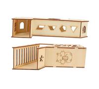 Angoily 2 pièces Jouets Bois pour Hamsters Tunnel et Refuge Amusant pour Exercices et Cachette Petits Animaux Échelle Escalade et Tube pour Cage Matériau et Sécurisé