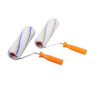 Angoily 2 pièces Kit Peinture Peinture Murale Manche Ergonomique Poils Longs et Moyens Résistants Aux Solvants Couverture sans Peluches pour Murs et Plafonds Réutilisable et Lavable Usage