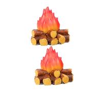 Angoily 2 pièces Lampe LED Décorative Effet Flamme sans Batterie Lot de Lampes Fausses Bûches Portables Étanches pour Décoration Noël Halloween Camping Extérieur