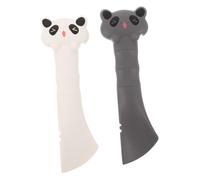 Angoily 2 Pièces Lot de 2 Set de Cuillères Multifonctions pour Alimentation Humide de Chats et Chiens - Ouvre-Boîtes Intégré, Cuillères Doseuses en Silicone Noir, Blanc et Gris -