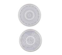 Angoily 2 Pièces Moule à Dessous de Rond Mandala Moule Artisanal DIY Époxy Motif Floral Créatif et pour Création Manuelle