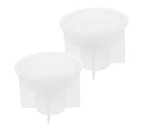 Angoily 2 Pièces Moule Silicone Chandelier Rond pour Fabrication Bougies Diy Moule Époxy Créatif pour Petits Bougeoirs de Bureau Accessoires Artisanaux Personnalisables