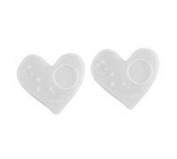 Angoily 2 Pièces Moule Silicone Cœur pour Dessous de Diy Moule Époxy Crystal Manuel Antiadhésif et Réutilisable pour Fabrication de Sous Verres