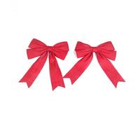 Angoily 2 Pièces nœud en Toile de Jute Noël décorations fête de Mariage bruant de Jute Arc Tissu Ribbon Sapin de Noel Present Fiesta Sapin Noel Feist Red nœud en Jute Rouge