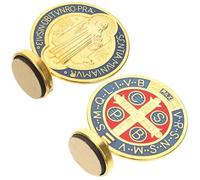 Angoily 2 pièces Ornement de Croix Saint Benoît Alliage Décoration Colorée et Unique pour Bureau Église et Noël