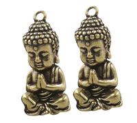 Angoily 2 pièces Ornements Bouddha Délicats Pendentifs Vintage pour Porte-clés et Bijoux DIY Décoration et Légère Cadeau pour Amateurs Artisanat