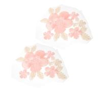 Angoily 2 Pièces Patches Fleurs Brodés Dentelle Rose à Coudre pour Vêtements Accessoires Diy et Projets Créatifs