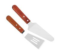 Angoily 2 pièces Pelle à Pizza Inoxydable avec Manche Bois Ergonomique Lot de Pelles Triangulaires pour Gâteau et Pizza Ustensile de Cuisine Résistant Chaleur et Réutilisable