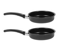 Angoily 2 Pièces Petite Poêle à Omelette Antiadhésive en Fer Noir | Chauffe Uniforme, Cuisson sur Plaque ou Barbecue, pour Débutants et Petits Foyers, Nettoyage Rapide