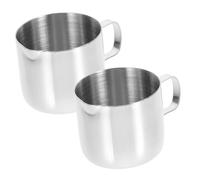 Angoily 2 Pièces Pichet Mousse Lait Inox Tasse Mousseur Café Crémier Pot Lait Sauce Épices Polyvalent et Facile à Utiliser