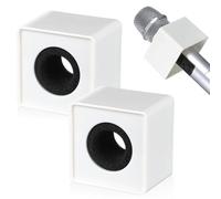 Angoily 2 Pièces Pied de Microphone Carré en Plastique Abs Solide, Facile à Transporter Grand Espace pour Logo, pour Interview Professionnelle et Drapeaux de Microphone