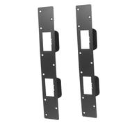 Angoily 2 pièces Plaque de Renfort Noire pour Gâche de Porte à Double Trou Protection Renforcée Effraction Plaque de Verrouillage Métallique pour Cadre de Porte X Installation Facile Lot