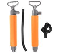 Angoily 2 Pièces Pompe de Cale Manuelle pour Kayak, sans Électricité, | Évacuation Rapide de L’eau, Usage Canoë et Navigation, Couleur Orange, Tuyau Réversible, Kit Portable