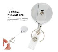 Angoily 2 pièces Porte Badge Rétractable Métallique avec Anneau Porte Clés Enrouleur Badge avec Clip Ceinture pour Cartes Identité et Clés Usage Professionnel et Scolaire