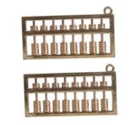 Angoily 2 Pièces Porte Clés Pendentif Abacus Laiton Créatif Accessoire Mathématique Unique pour Anniversaire et Fêtes