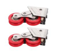 Angoily 2 Pièces Poulie Double Acier Inoxydable pour Porte Coulissante Roulettes de Piste Robustes Galets Silencieux pour Fenêtres Portes de Patio et Garage Lot