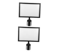 Angoily 2 Pièces Queue Barrier Signboard Frame Horizontal Stainless Steel Stanchion Sign Holder For Crowd Control Airport Bank Mall Guide And Advertising