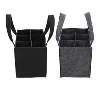 Angoily 2 pièces Sacoche à Vin Feutre avec Séparateurs pour Bouteilles Porte-Bouteilles Portable Résistant Fourre-Tout Isolé pour Transport de Vin de Rangement Pratique pour Plage et