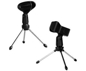 Angoily 2 Pièces Support de Micro Trépied Rotatif en Plastique Noir, Structure Triangulaire, Clip Coussin, Réglable pour Microphone à Main, Conférences et Lectures
